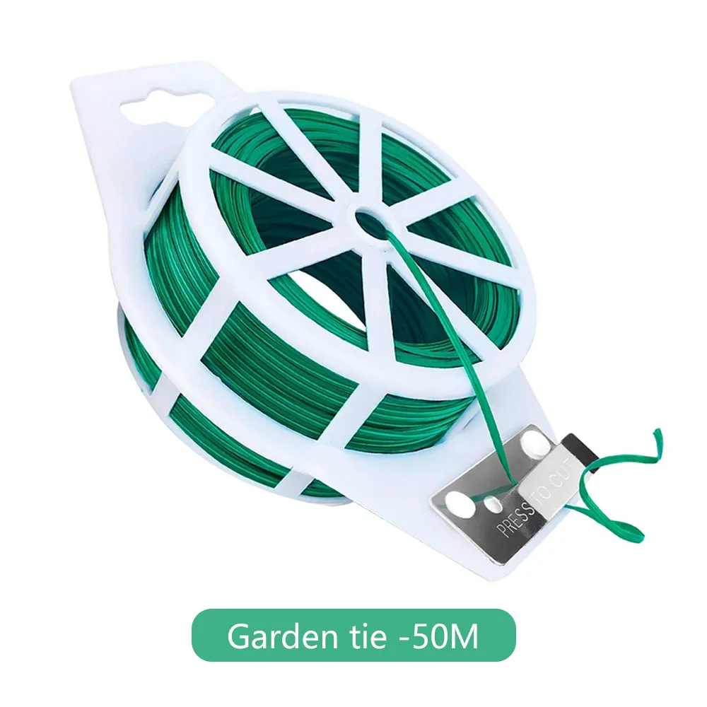 

1pcs Garden Twist Tie Reusable Green Coated String With Cutter Sturdy Plant Twist Tie Gardening Vegetable Grafting Fixer