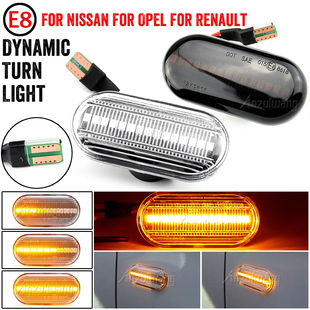 

For Renault Clio 1 2 KANGOO MEGANE ESPACE TWINGO MASTER Led Dynamic Side Marker Turn Signal Light for Nissan Opel Smart FORTWO