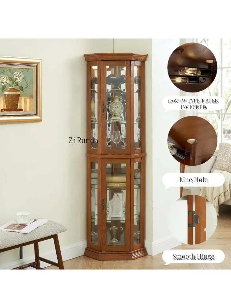 Деревянный шкаф для витрины на ликер двухсекционная полка хранения и т. д.