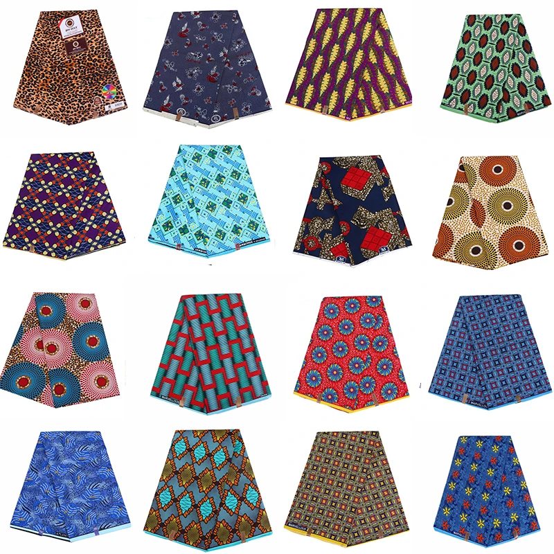

Ship From US Africa Ankara Print Batik Pagne Wax Fabric African Dress Craft DIY Sewing Textile 100% Polyester Nigeria Tissu A-19
