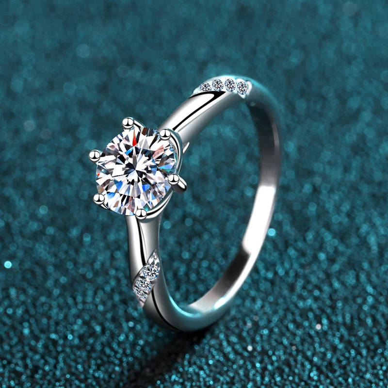 

New D-color Moissanite Wedding Ring S925 Silver Eternity Ring Engagement Ring for Women's Premium Romantic Jewelry
