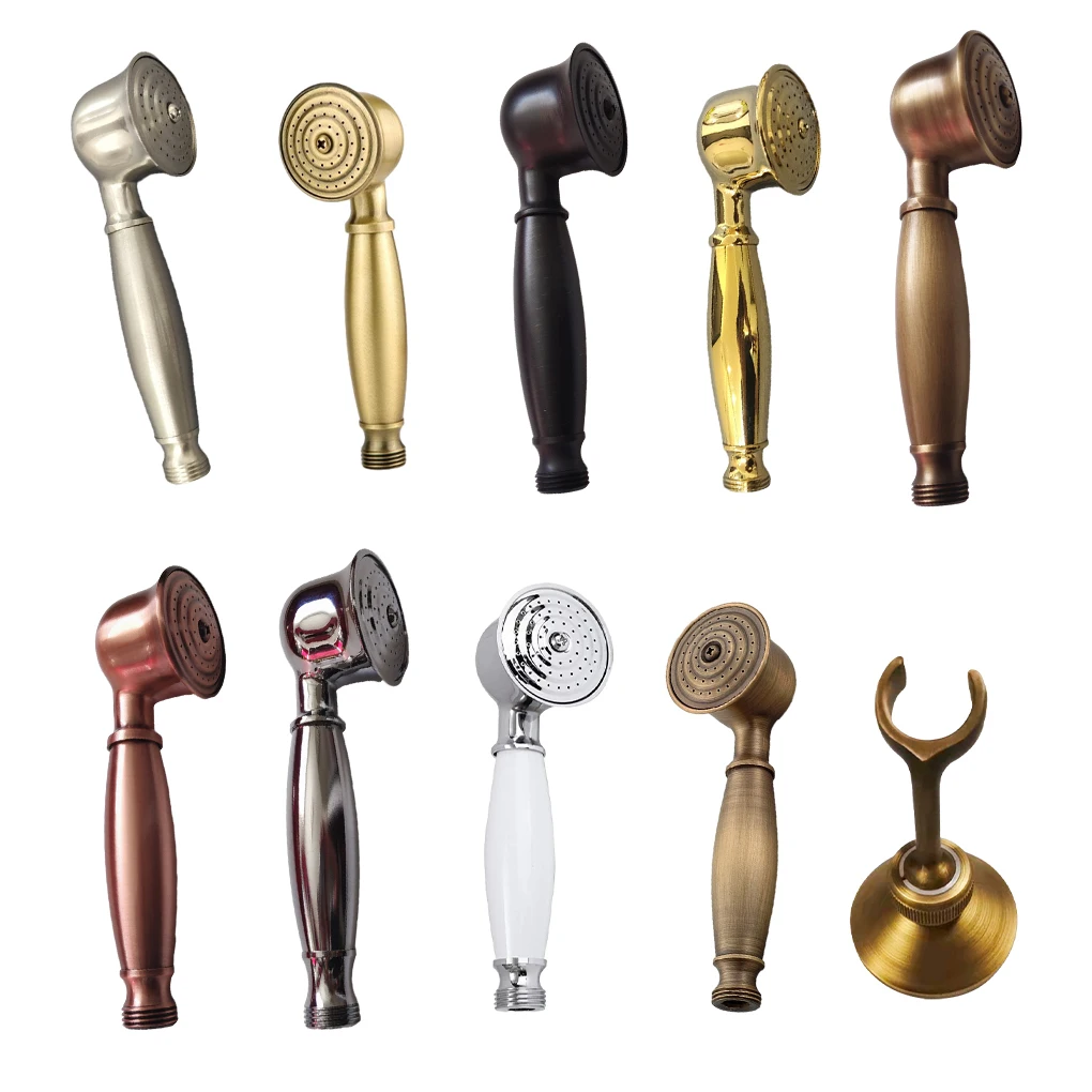 

Retro Bathroom Handheld Shower Head Wall Mounted Bath Faucet Sprayer High Pressure Accessory Hand Showers Holder