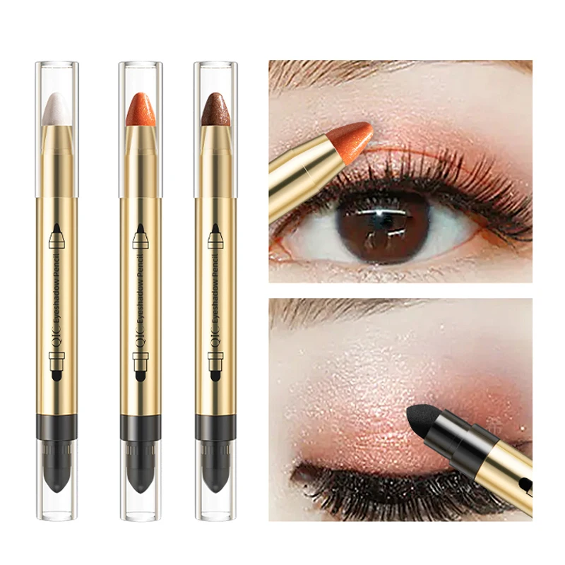 

New Professional Shiny Eye Shadow Pen Is Suitable For Female Pigment Liquid Double Head Eye Shadow Pen Cheap Cosmetics