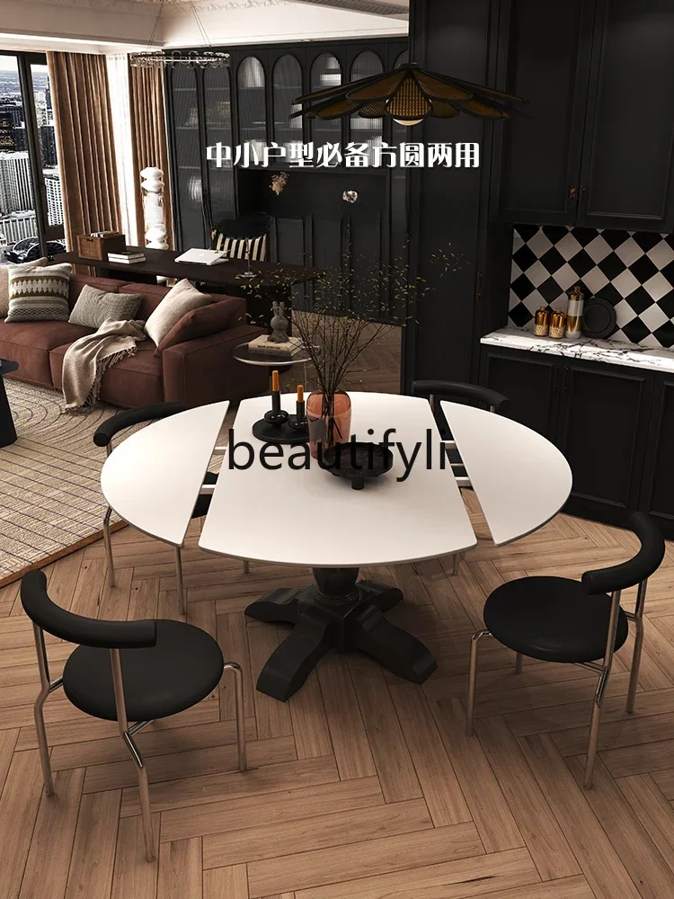 Французский Ретро высококачественный черный вращающийся обеденный стол