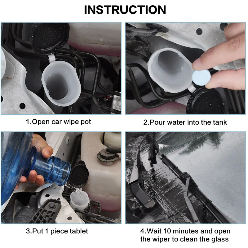 5/10 Pcs Car Solid Cleaner Effervescent Tablets Spray Window Windshield Glass Cleaning Auto Accessories |