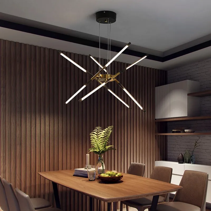 

Nordic Screw Propeller Led Chandeliers For Living Dining Room Pendant Lights Iron Art Light Stick Home Decor LOFT Hanging Lamps