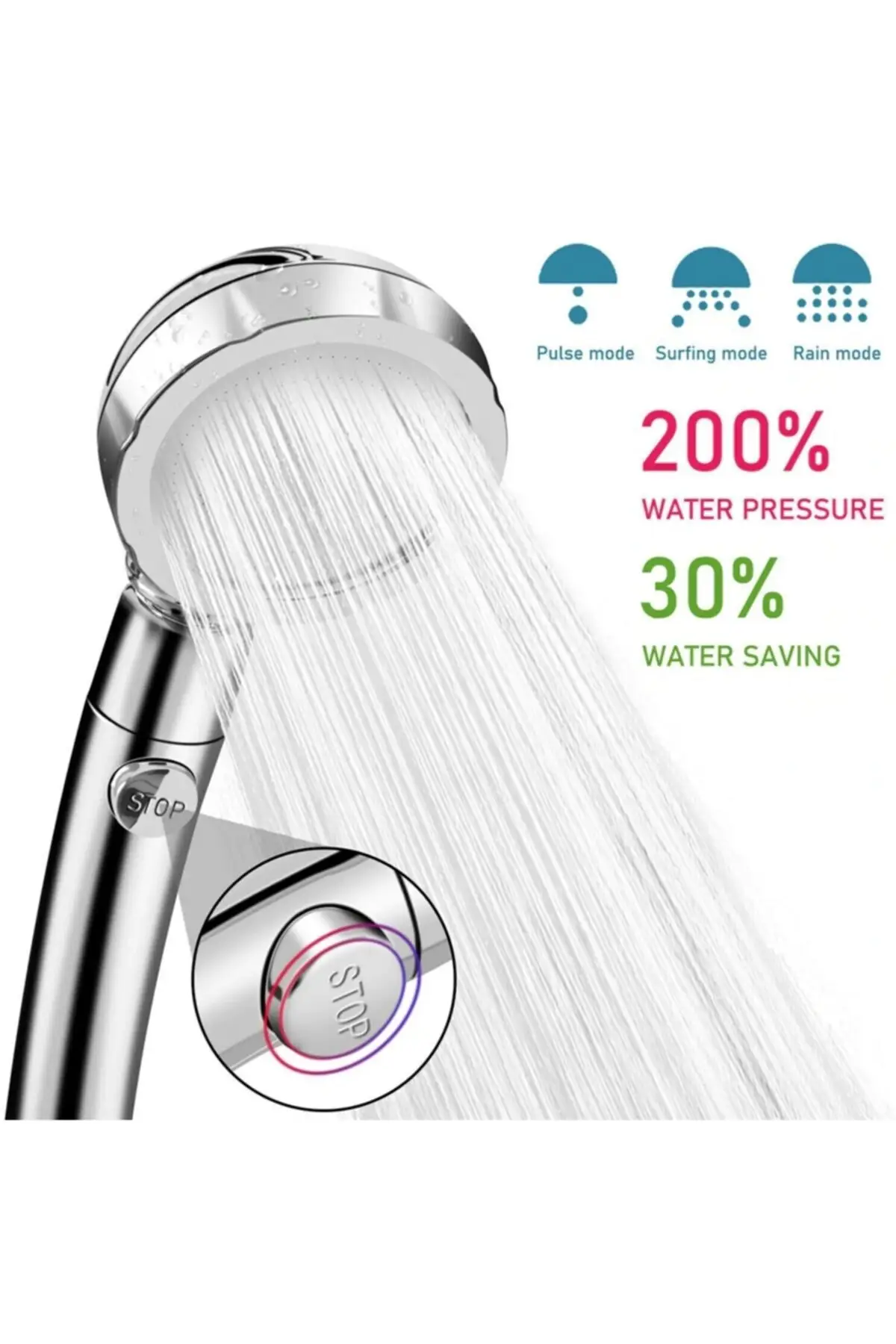 Экономия воды 3 функции насадка для душа ванной комнаты кнопка включения и