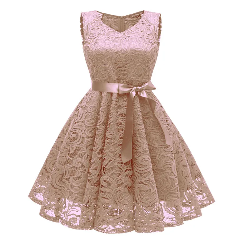 

Женское кружевное платье с поясом, элегантное винтажное облегающее вечернее платье миди с V-образным вырезом в стиле ретро для свадьбы и веч...