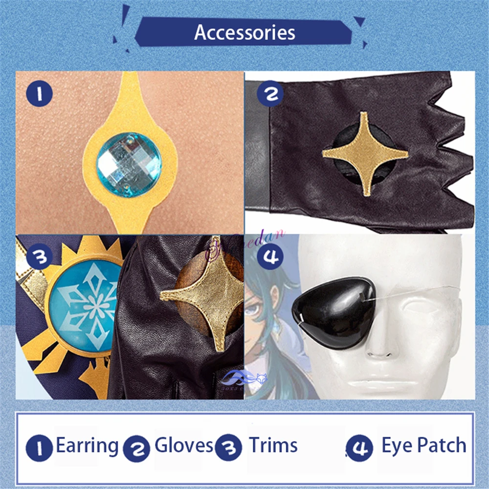 Genshin Impact Kaeya Косплей Костюм Рыцарь боевые сапоги Униформа серьги парик Аниме игра