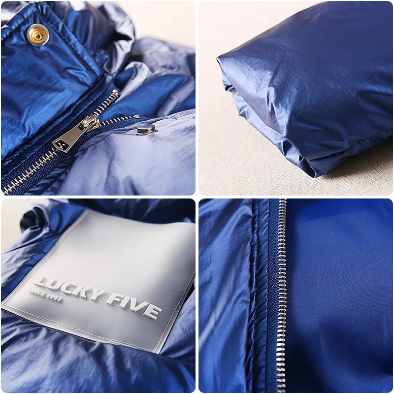 Pink Winter Jacket Parkas Women 2023 New Glossy Down Cotton Jacket Hooded Parka Warm Female Cotton Padded Jacket Casual Outwear