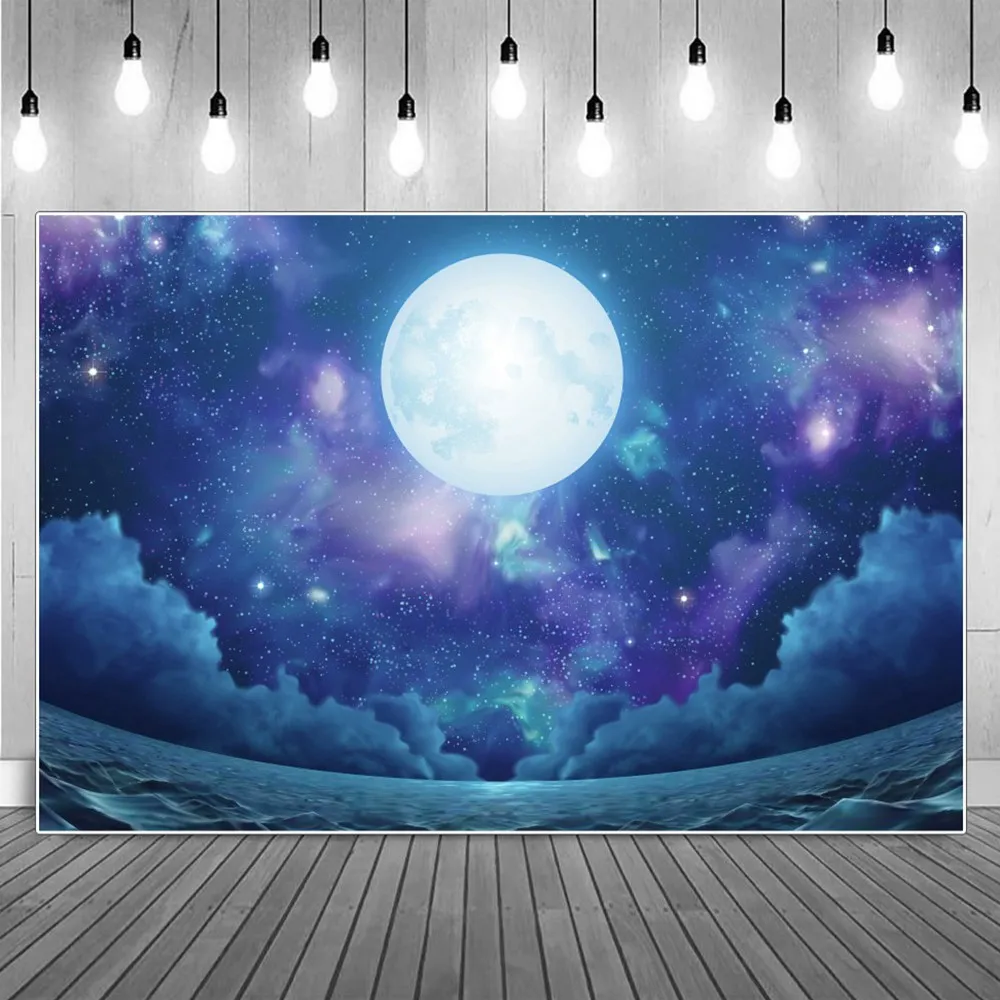 

Starry Sky Clouds Birthday Decoration Party Photography Backdrops Children Fantastic Universal Photocall Photographic Background