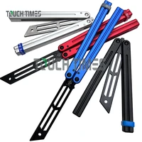 baliplus triton v2 clone squid balisong butterfly knife flipper trainer knife bushings system channel aluminum handle safe edc