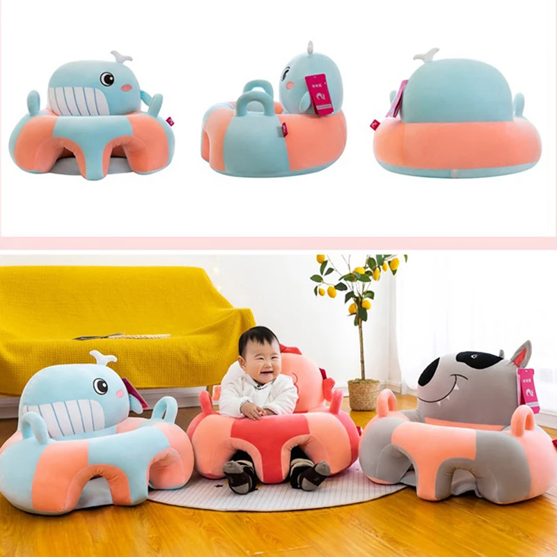 

1PC Baby Sitting Chair Cover Baby Floor Plush Lounger Animal Shaped Support Sofa Learn to Sit Feeding Chair Cover For Toddlers