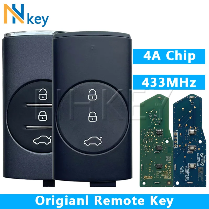 NH KEY оригинальный 3-кнопочный ключ от автомобиля без ключа 434 МГц 4A чип для Chery New Tiggo