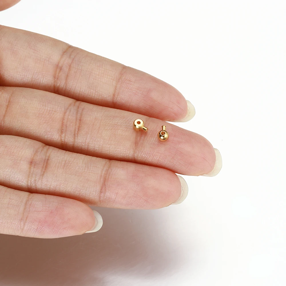 10pcs Crimp & End Beads Round Crimping fit Beading Cord Stopper Spacer Bead for Jewelry Making Accessories DIY Findings Wholeale