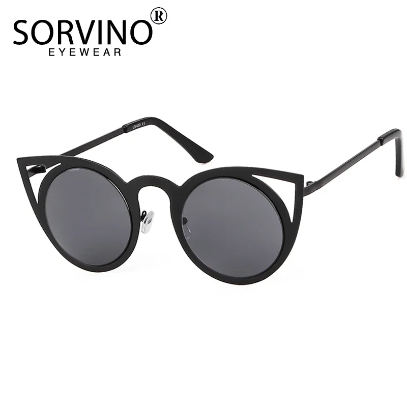 2024 Круглые Солнцезащитные очки кошачий глаз SORVINO женские брендовые дизайнерские
