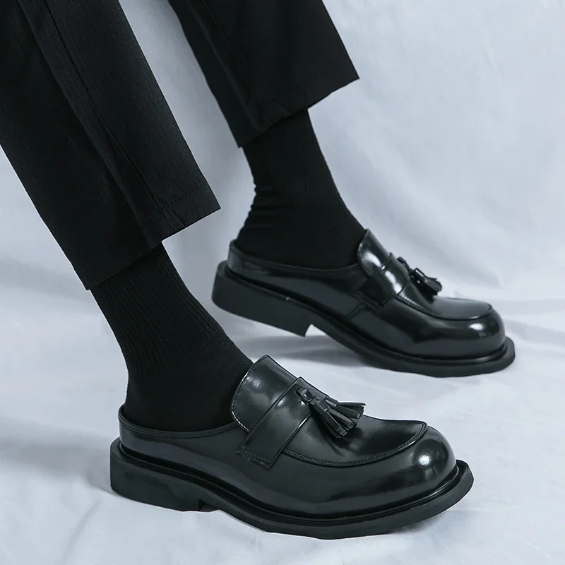 Новые мужские туфли Muller из искусственной кожи с кисточками и украшением на