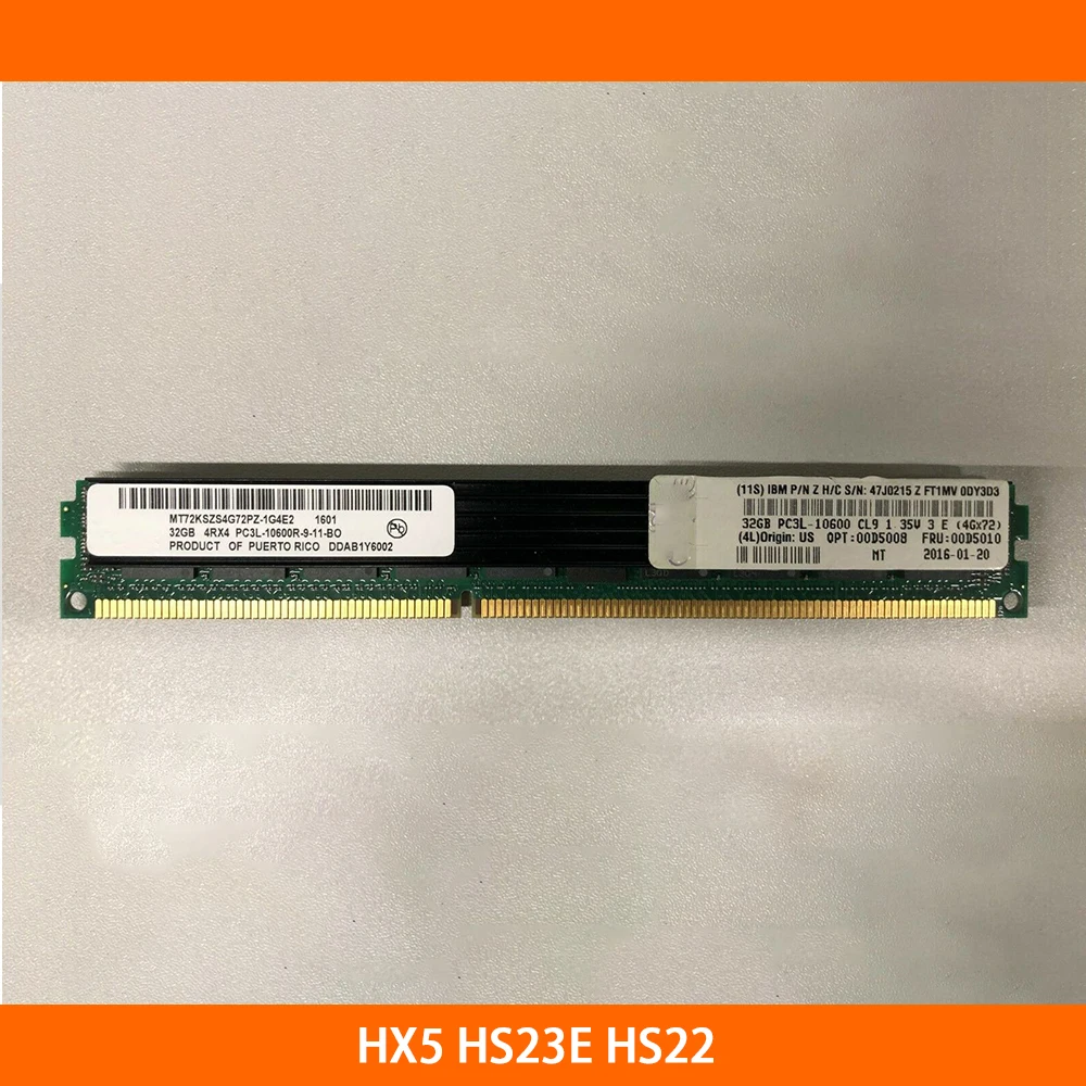 Server Memory For IBM HX5 HS23E HS22 00D5008 00D5010 47J0215 32G DDR3 1333 4RX4 PC3L-10600R VLP Fully Tested