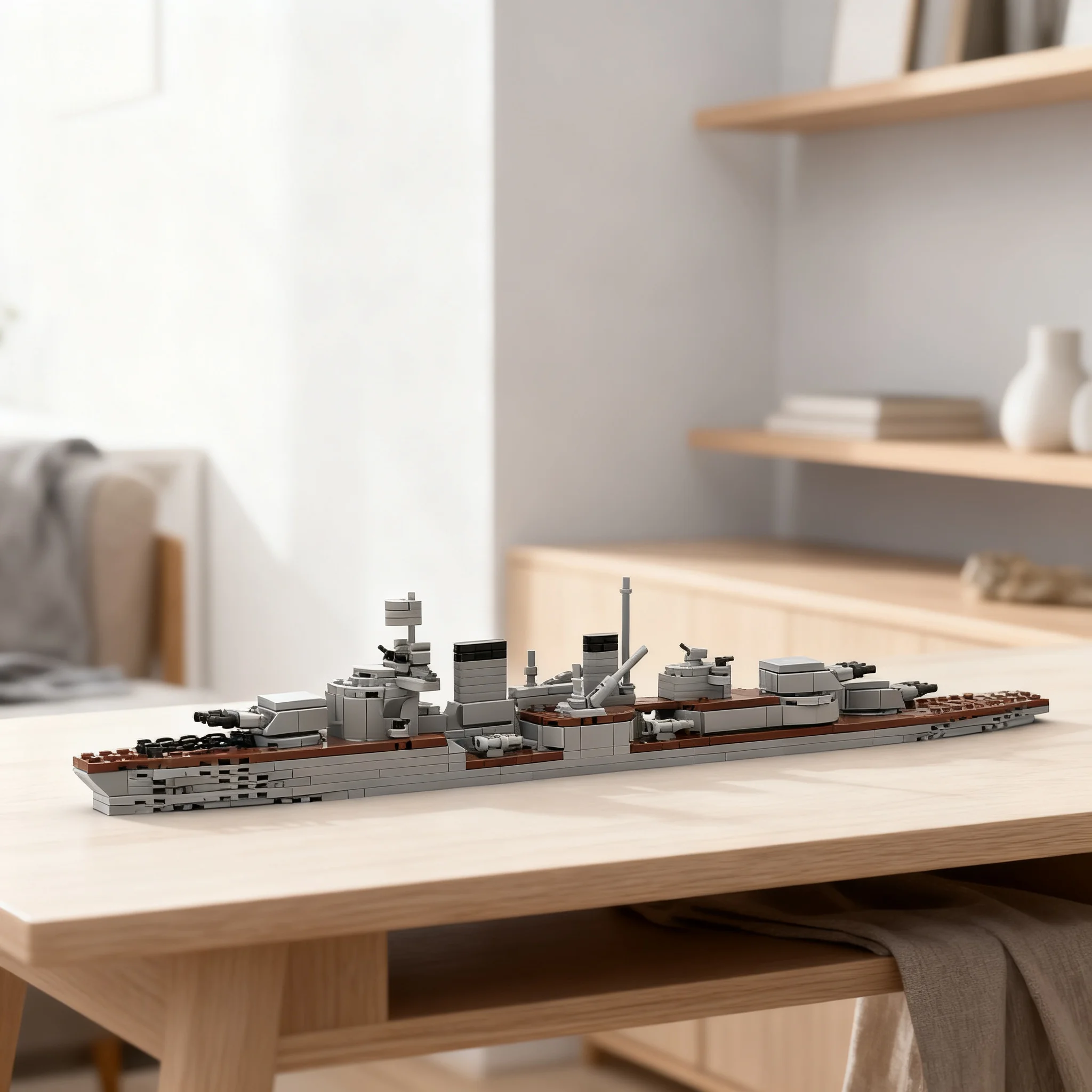 Фото 399 деталей MOC: Классический крейсер KMS Königsberg, конструктор, модель для сборки, развивающая игрушка для детей, подарок на Рождество №1