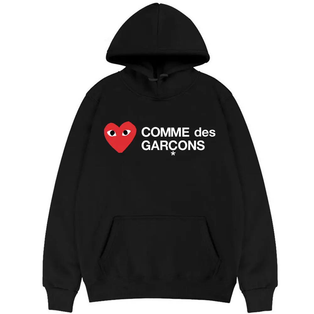 

Comme Des Garcons Hoodie Streetwear Love Eyes Graphic Print Hoodies Men Women Fashion Oversized Sweatshirt Man Hooded Pullover