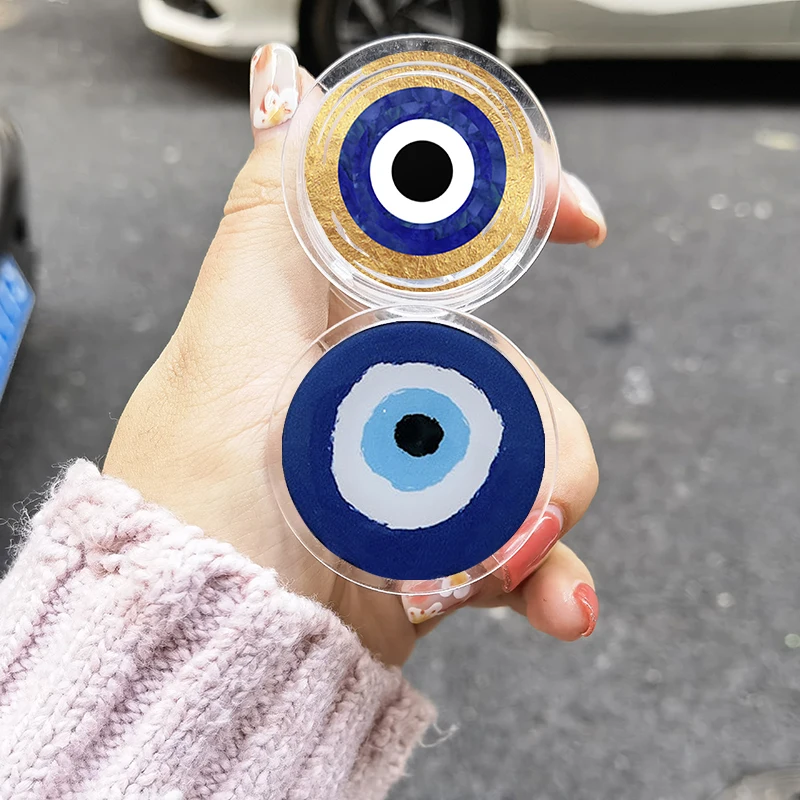 ins korea turkish lucky blue evil eye folding mobile phone grip stand holder for iphone 11 samsung huawei clear griptok bracket free global shipping
