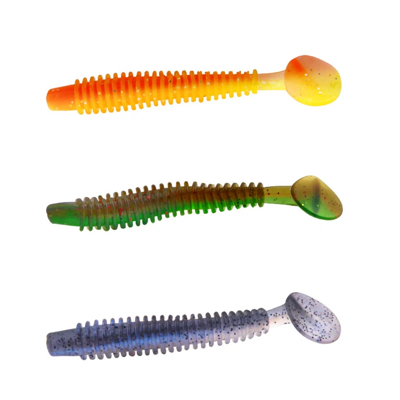 

10/20Pcs/lot Spiral Soft Fishing Silicone Lure 5.5-7.5cm Shad Smartl Maggots Wobblers Pike Bass Pesca Trout Artificial Worm Bait
