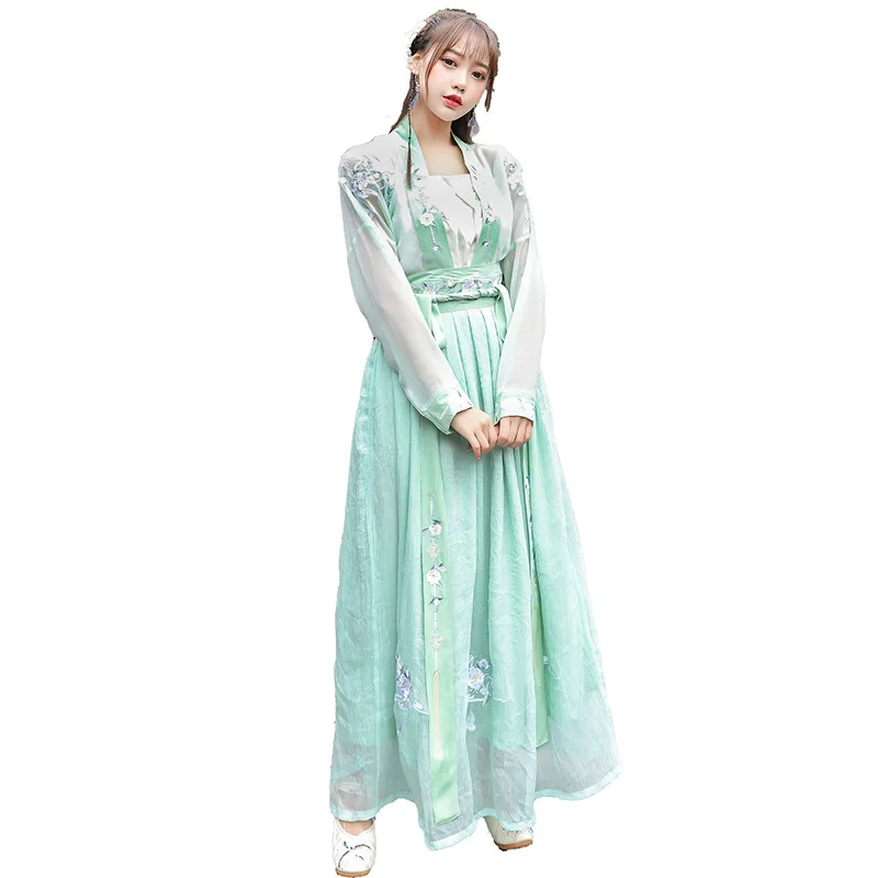 

Summer New Improved Hanfu Women's Half Length, Chinese Style Embroidered Ru Skirt, Big Pendulum Fairy Dance Pleated Skirt