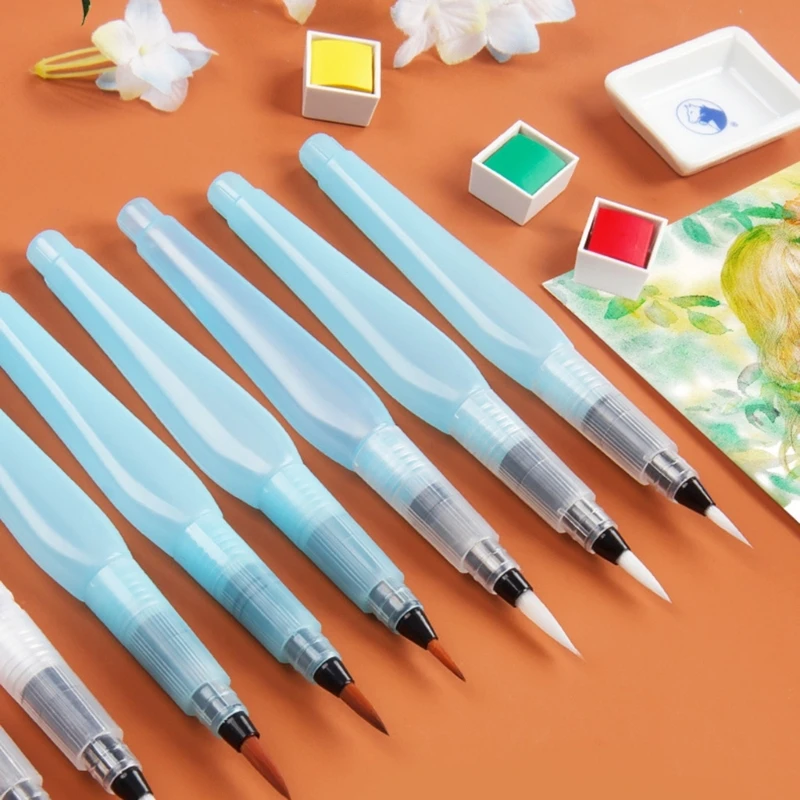 

Water Color Brush Pens Aqua Brushes Multi-Purpose Refillable Painting Drawing Watercolor Pen Brushes with Assorted Tip