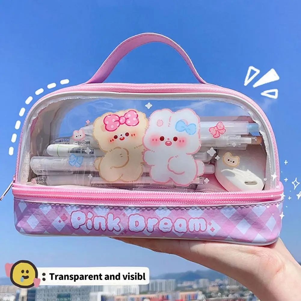 

Useful Vivid Color Dual Layer Pen Pencil Tape Ruler Stationery Organizer Bag for School Pencil Container Pen Organizer Bag