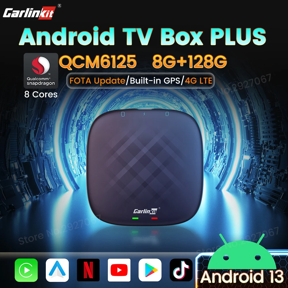 Фото CarlinKit CarPlay Ai Box 665 Android 11 Apple CarPlay беспроводной Android TV потоковая коробка Netflix Ip tv 4GLTE 64 Гб 128 ГБ ROM №1