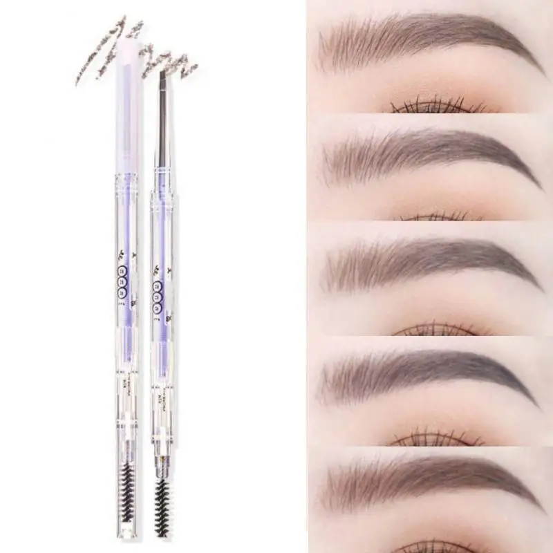 

2 In1 Eyebrow Transparent Tube Fine Triangle Pencil Eyebrow Brush Sweatproof Long-lasting Eye Brow Pen Beauty Makeup Cosmetics