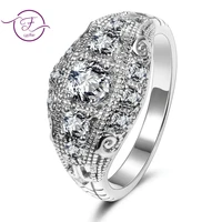 romantic luxury wedding rings with cubic zircon ring for women new style silver color wedding anniversary jewelry gift