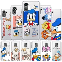donald duck mickey clear case for xiaomi redmi note 10 9 8 11 pro k40 10s 9s 9a 9c 9t 8t 7 10c silicone phone cover soft