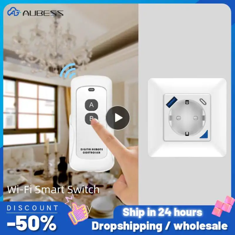 

European Wall Plug Ac100-204v App Remote Control Usb Fast Charge Type C Interface Wifi Smart Socket Voice For Alexa Google Home