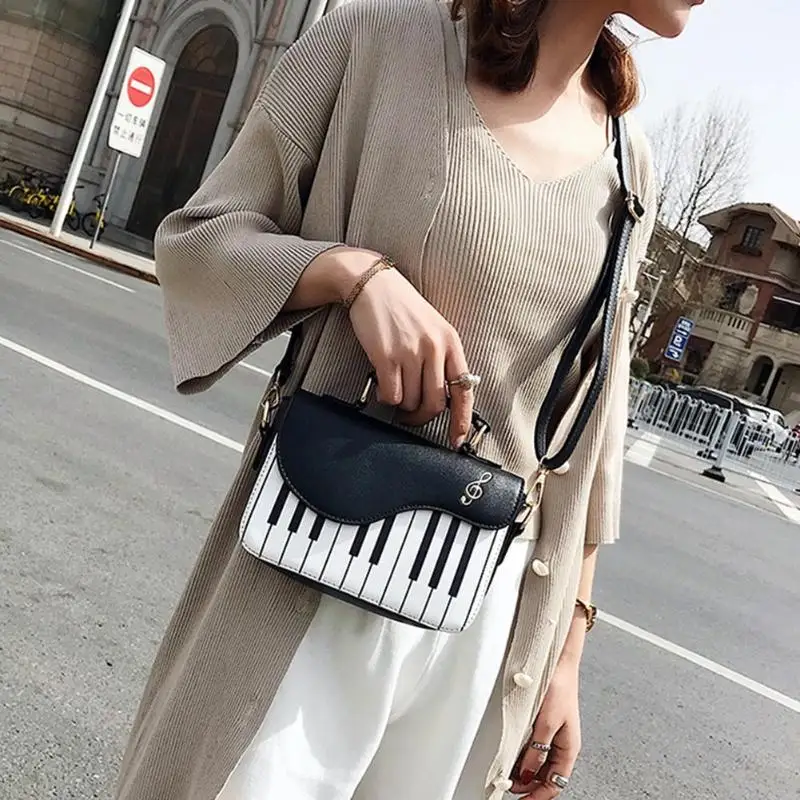 

Cute Piano Pattern Fashion PU Leather Casual Ladies Handbag Shoulder Bag Crossbody Messenger Bag Pouch Totes Women's Flap Bolsas