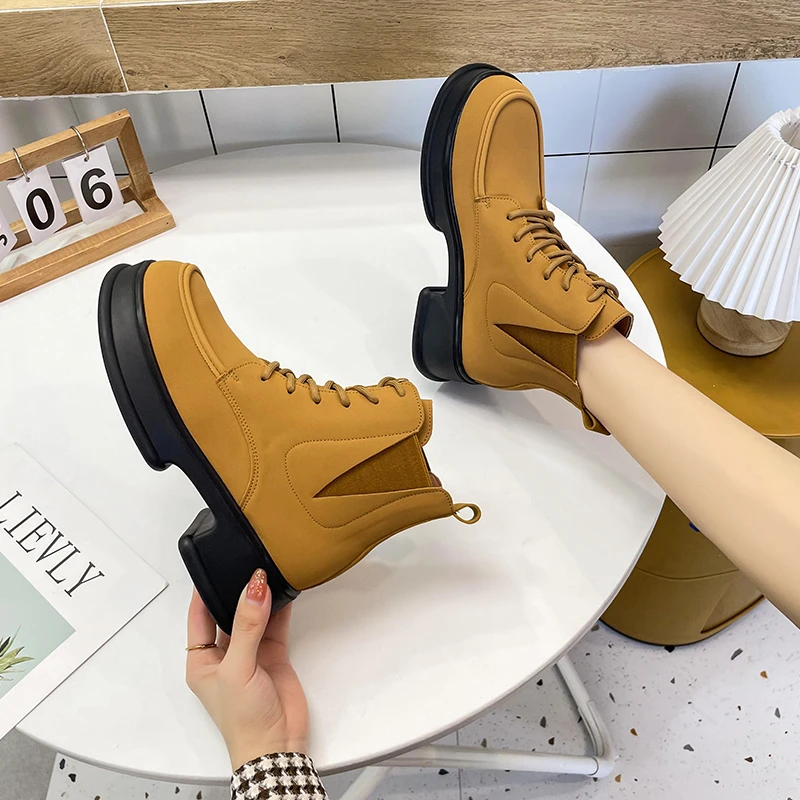 

Женские ботильоны из крокодиловой кожи, на толстой подошве, на шнуровке