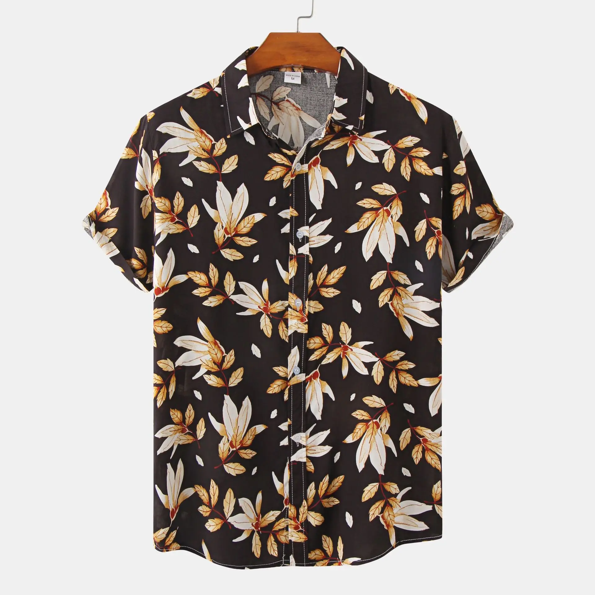 

Molilulu Men's Floral Beach Short Sleeve Breathable Loose Printing Hawaiian Shirts