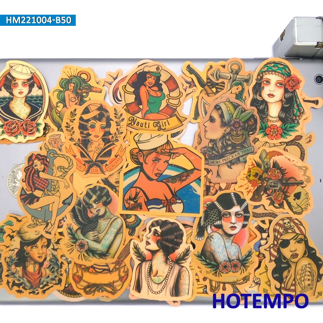 наклейки на татуировки моряка Навигатор Арт Граффити Ретро мода Сексуальная