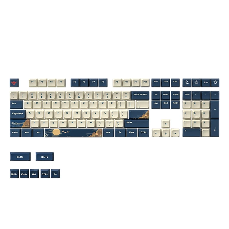 

Колпачки для клавиш 115 клавиш PBT, сублимация краской, XDA, механические колпачки для клавиатуры с кнопкой для 61/87/104/108 клавиатур