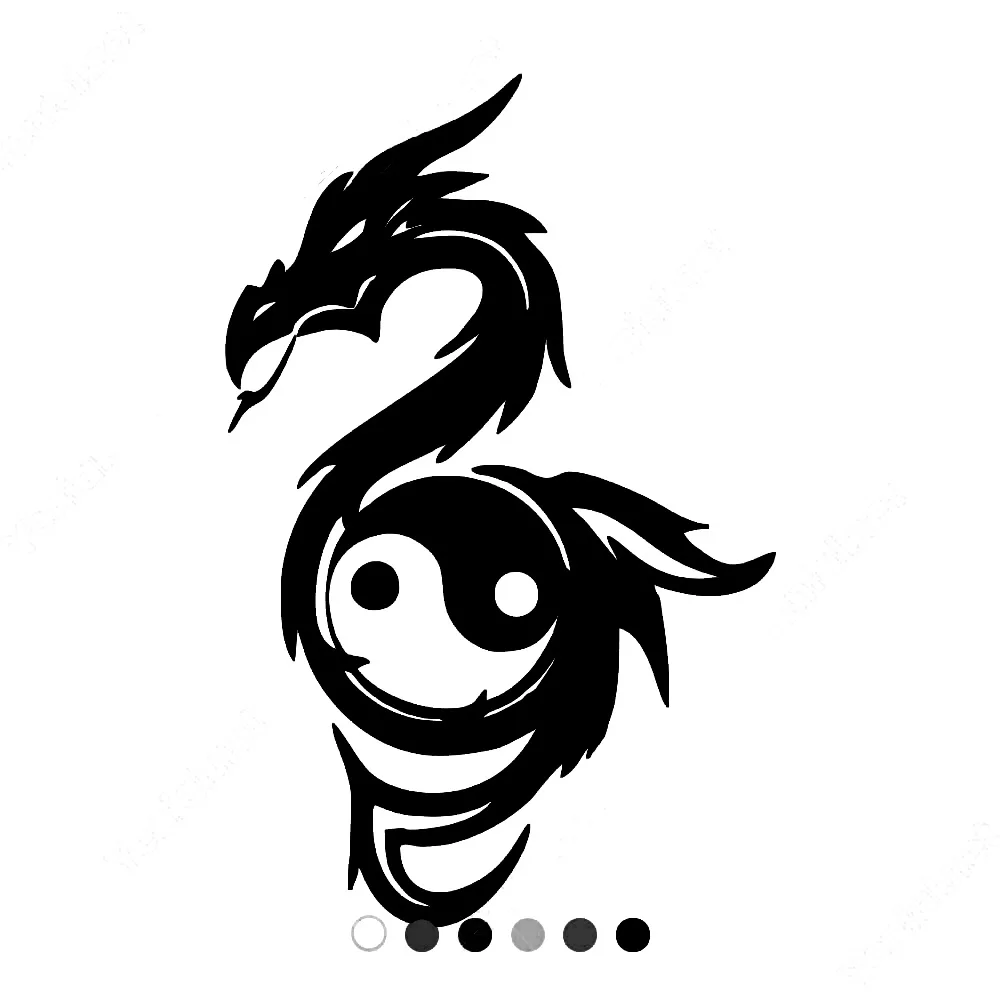 

Dragon Good Bad Balance Ying Yang Symbol