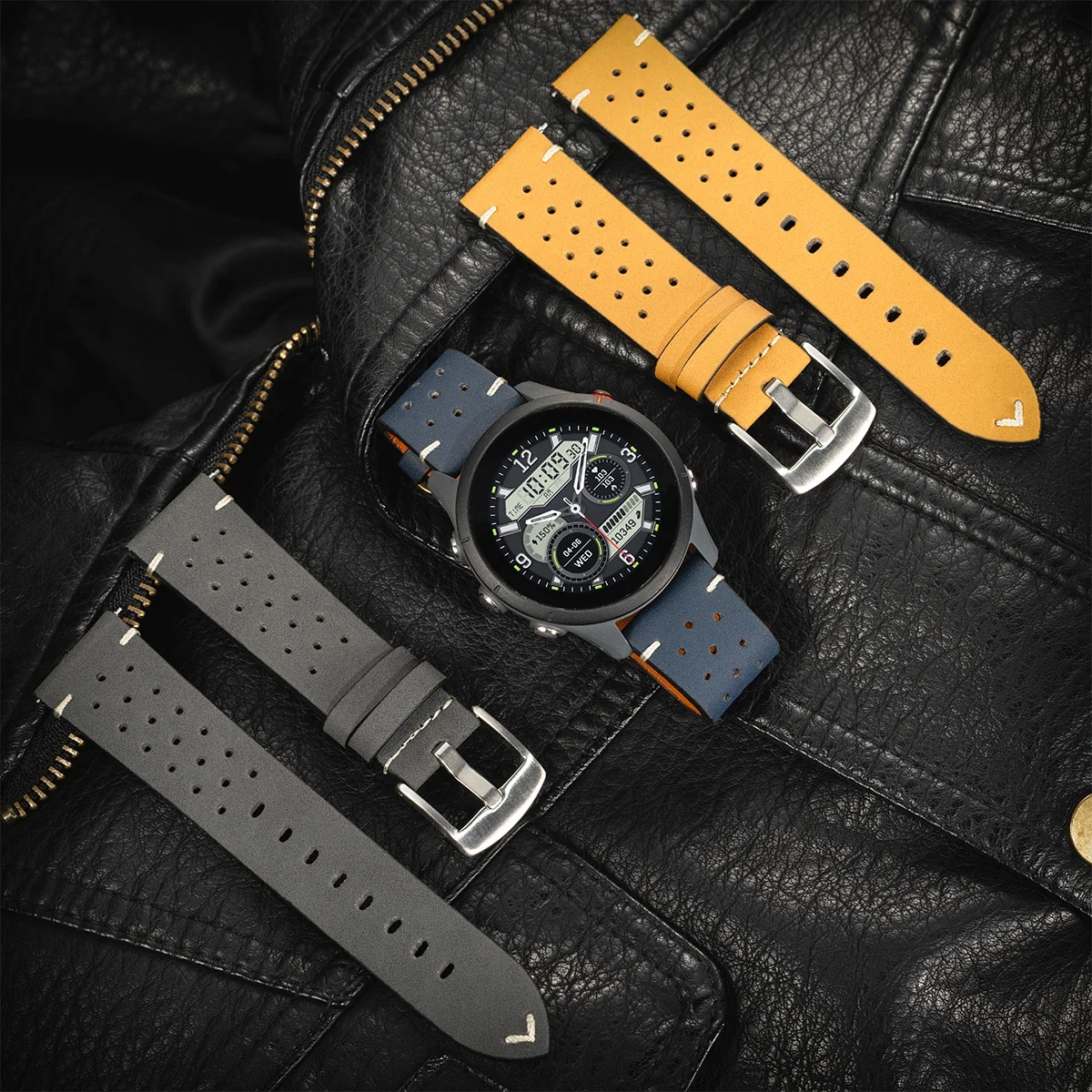 Кожаный ремешок для часов Samsung Galaxy 2022 мм цвет в ассортименте