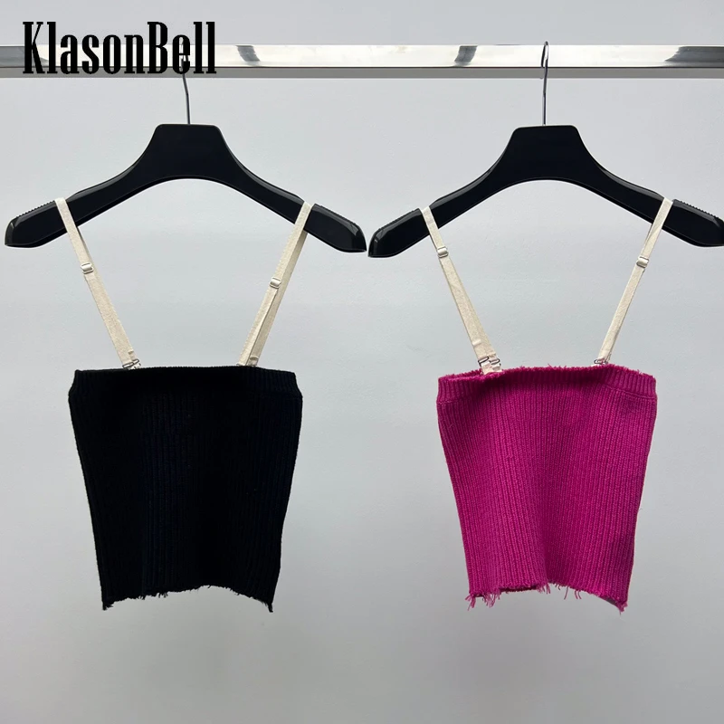 

7.2 KlasonBell Fashion Digital Embroidery Detachable Suspender Slim Knitted Tank Top Women