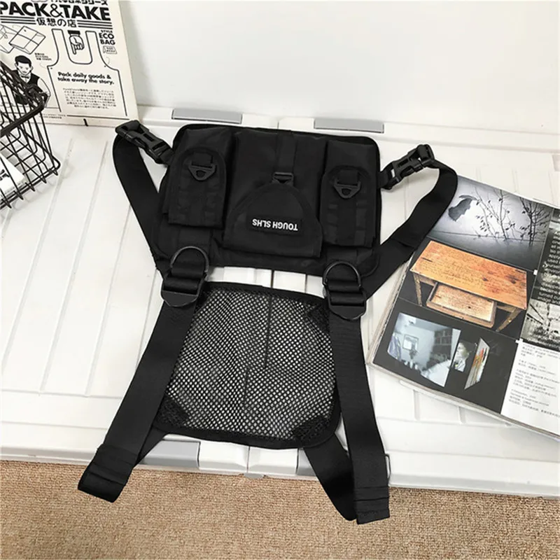 Fashionable Men's Shoulder Bag Multi Functional Tactical Nylon Backpack for Men and Women Internet Celebrity Hip-hop Chest Pack