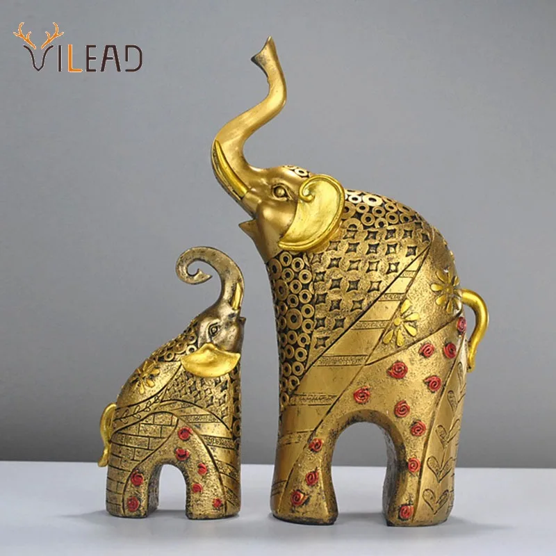 

Vilead Resin Elephant Sculpture Statues Home Decoration Ornaments Desktop Office Living Room Table Rack Shelf Decor Accessories