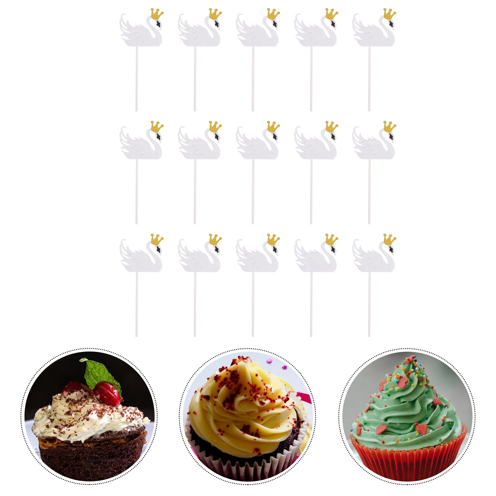 

Birthday Cake Picks Toppers Cupcake Swan Decorations Decoration Lovely Fruit Toothpicks Party Baby Shower Dessert Cocktail
