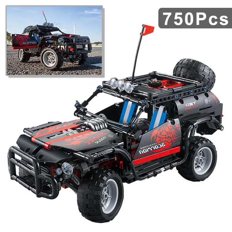 

Tehnical Expert 750Pcs Off Road Super Racing Car Model Building Blocks City Scorpion Vehicle Bricks MOC Toys For Kids Adult Gift