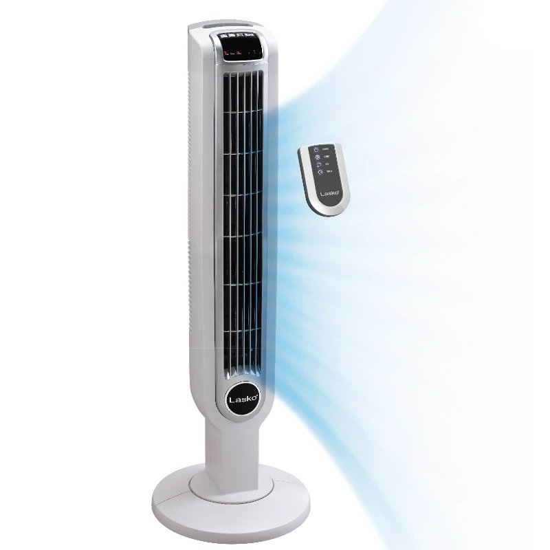 

Portable 3-Speed Oscillating Tower Fan with Timer and Remote Control 2510 White