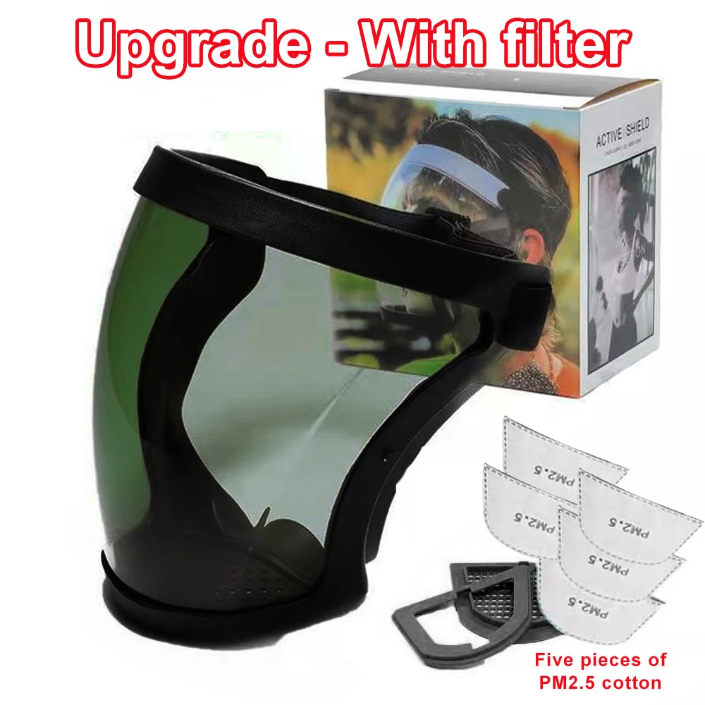 

Transparent Full Face Protective Cover Filter Kitchen Oil Splash Smoke Protective Cover Dustproof Cycling Dust Safety Mask