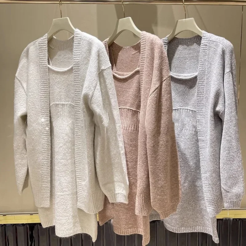 Элегантные японские женские костюмы на бретельках тонкое простое трикотажное