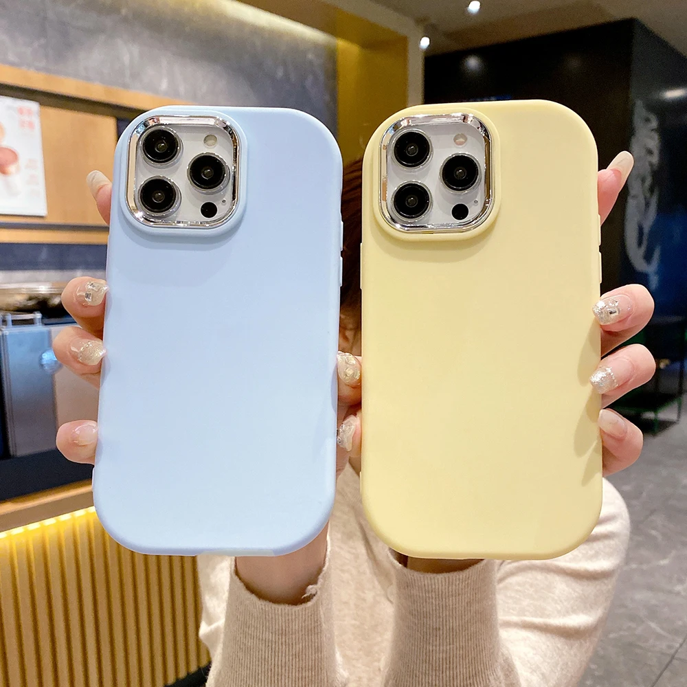 

Soap Shape Phone Case For iPhone 15 14 13 12 11 Pro XS Max XR X 8 7 Plus SE 2022 2020 Plating Plastic Camera Edge Soft TPU Cover